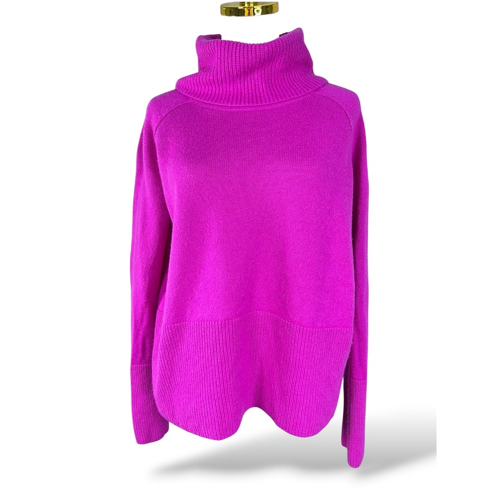 Athleta Wool Cashmere Aspen Turtleneck Sweater Magenta Pink XS